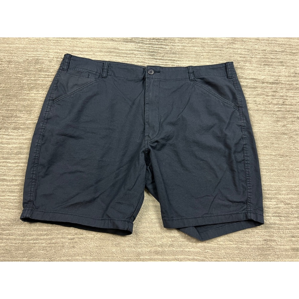 Mutual Weave Shorts Mens 42 Navy Blue Canvas Utility Stretch Flat Front Chino